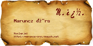 Maruncz Örs névjegykártya